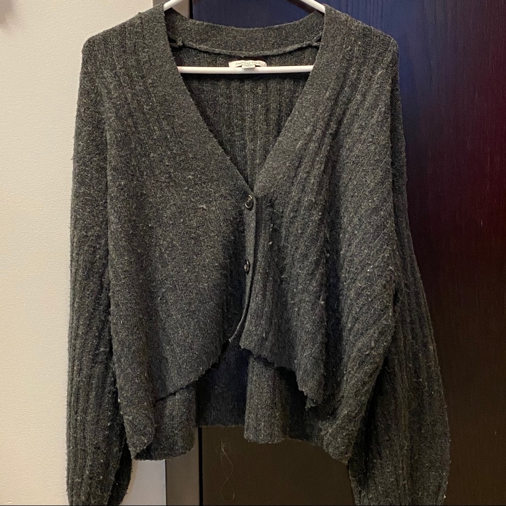 American eagle cropped button up sweater